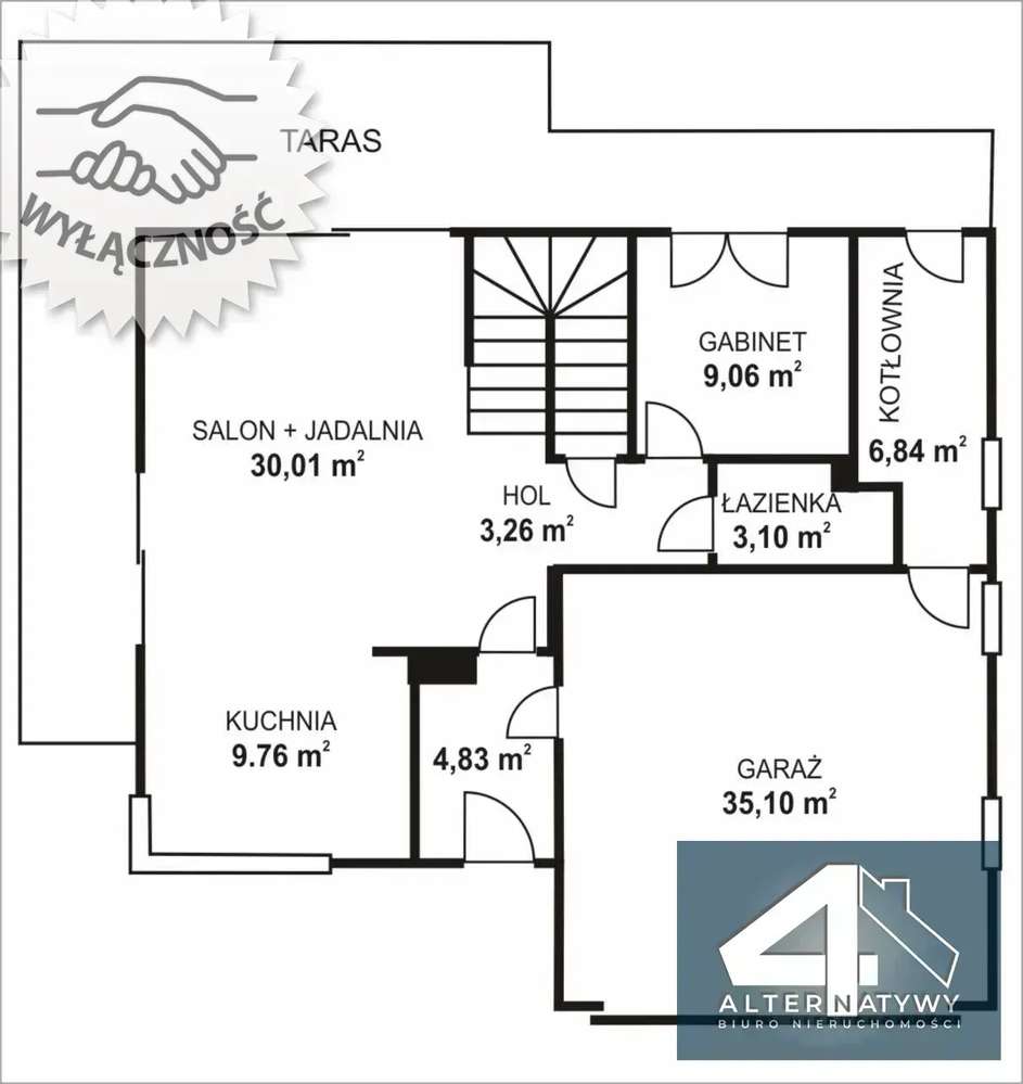 Dom z garażem dwustanowiskowym oraz gabinetem - Pełny obrazek: 4/6