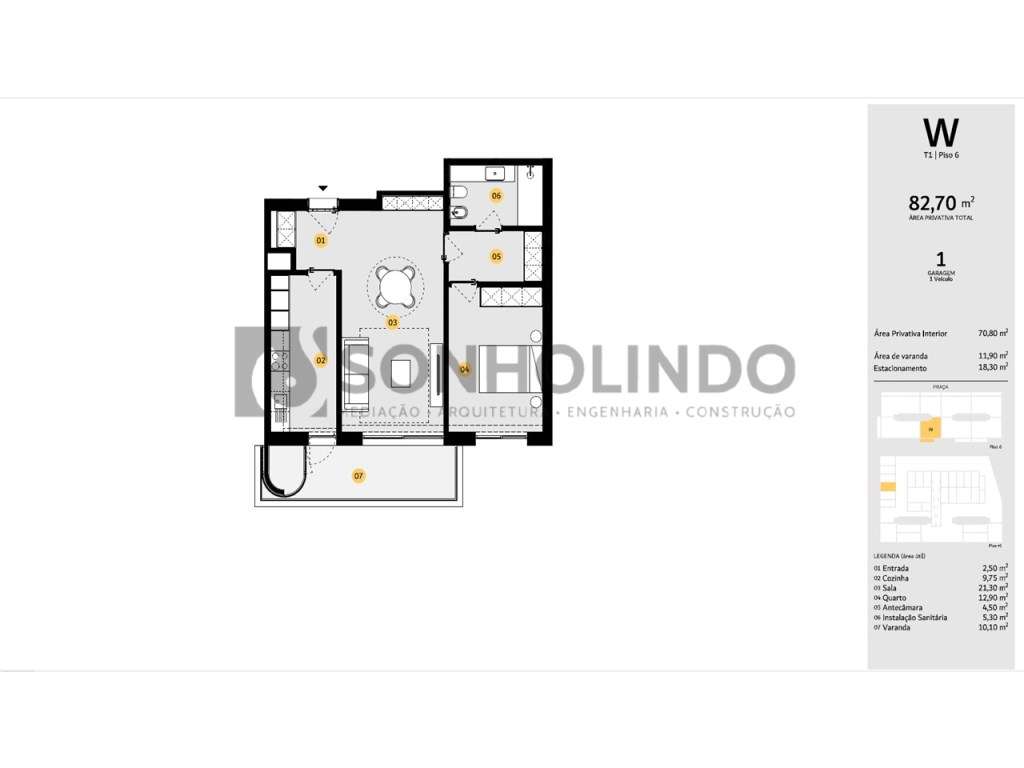 Apartamento T1 novo com varanda, exposição solar Nascente, garagem ...-27
