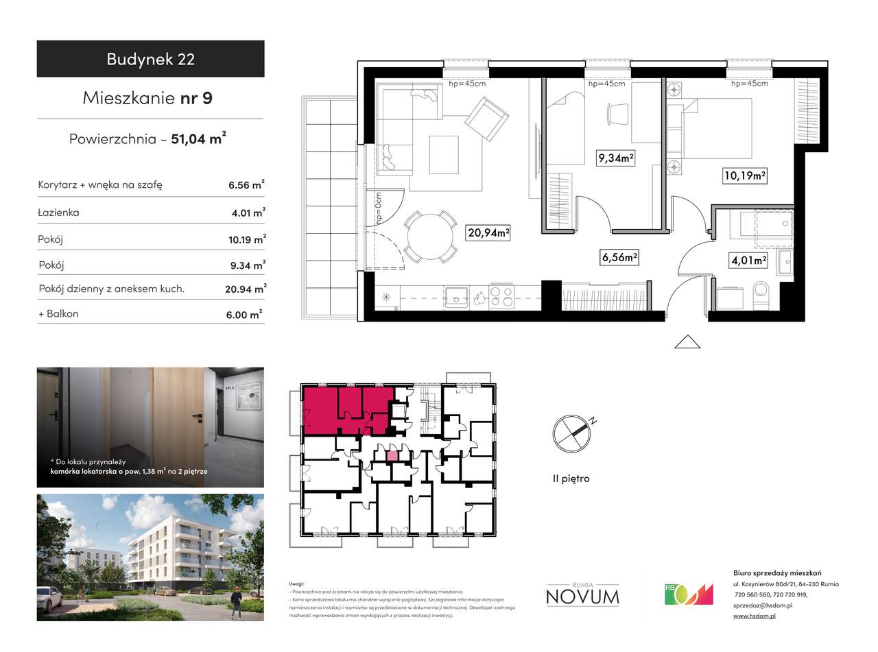 3-pokojowe mieszkanie 51,04 m2 + balkon - Pełny obrazek: 2/19