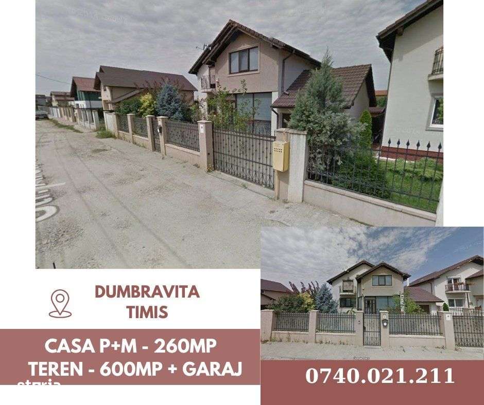 Casa P+M - 260mp + Teren - 600mp + Garaj, Dumbravita-0