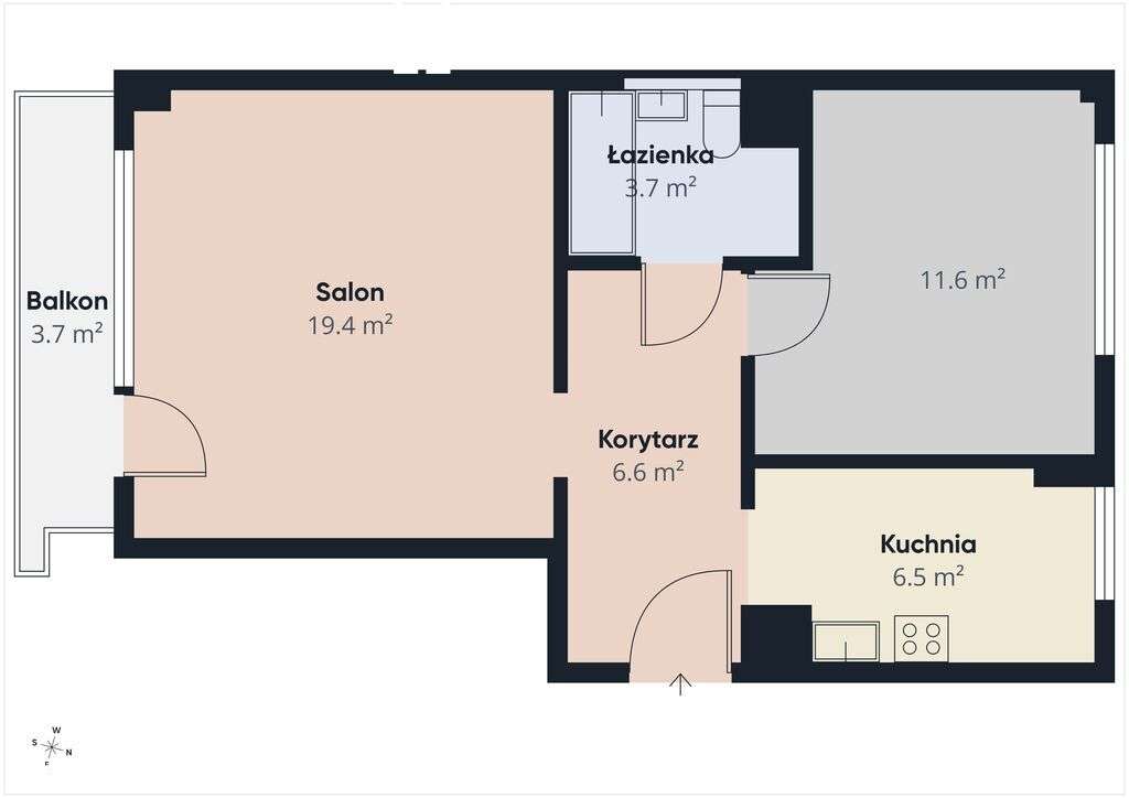 MIESZKANIE 2 POKOJOWE | 47,8 m² | PARTER | SEJNY-13