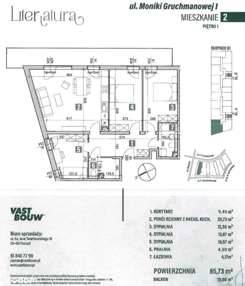 0% prowizji/4 pokoje/86m2/2 miejsca postojowe/balk - Pełny obrazek: 2/20