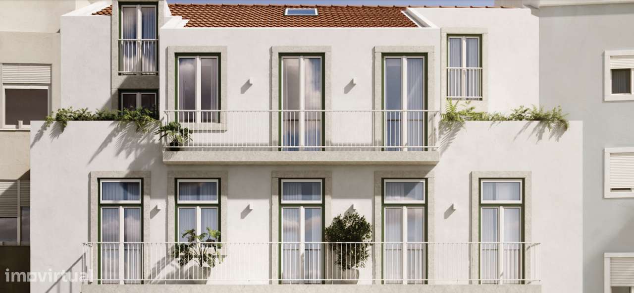 LISBOA, T2 Duplex penthouse com piscina e jardim comum,-1