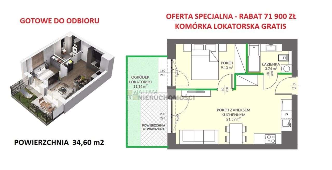 Gotowe 35m2+ogródek|Rabat 71.900Zł|Kl Gratis|0%