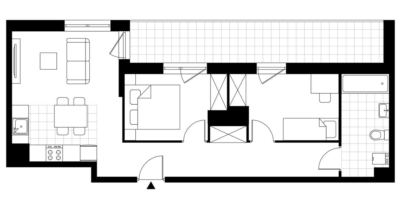 3-pokojowe mieszkanie 52m2 + taras Bezpośrednio - Pełny obrazek: 4/9