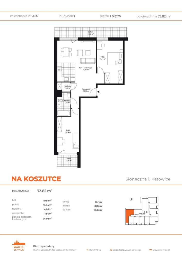 3-pokojowe mieszkanie 73m2 + balkon Bezpośrednio - Pełny obrazek: 2/9
