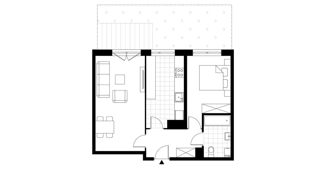 2-pokojowe mieszkanie 52m2 + ogródek Bezpośrednio - Pełny obrazek: 3/5