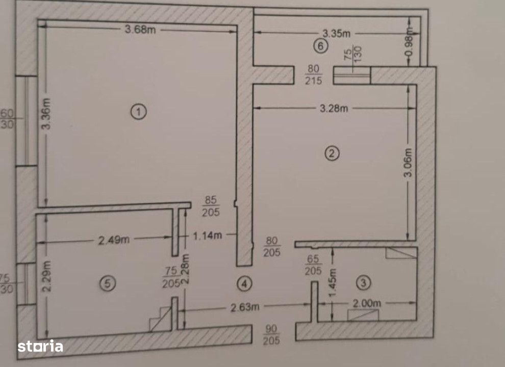 Apartament  2 camere Mircea cel Batran , 45 metri, etaj 3 Cod:154677