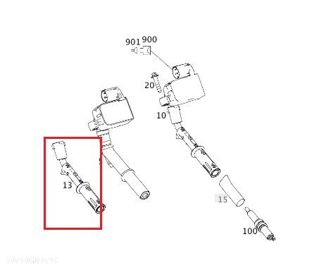 MERCEDES M276 M278 Krociec fajka cewki zapłonowej ORYGINAL - 3