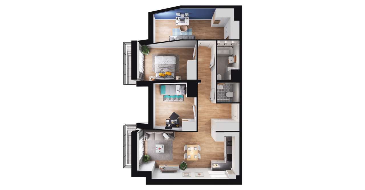 Pod Jeleniami | mieszkanie 4-pok. | A1.4/4 - Pełny obrazek: 3/9