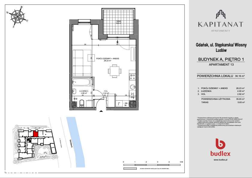 Kameralna kawalerka nad Motławą - Pełny obrazek: 5/5