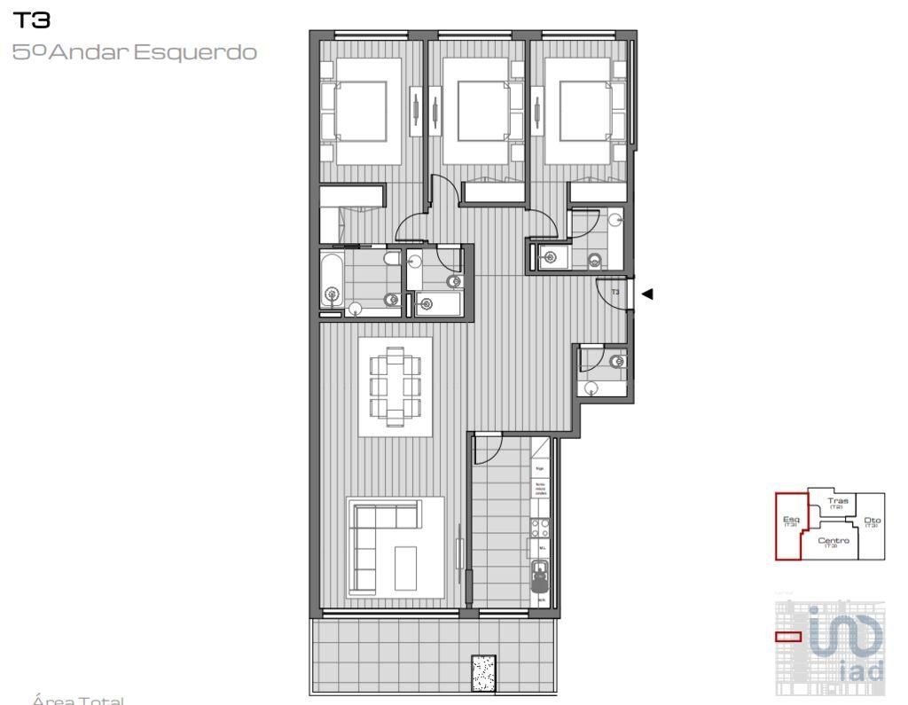 Apartamento T3 em Porto de 154,00 m2