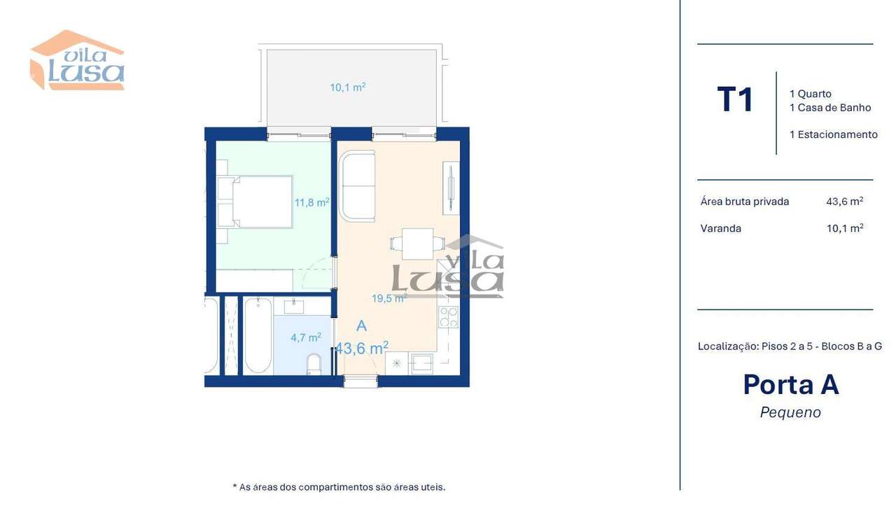 Apartamento T1 Novo com garagem em Vilar de Paraiso, Vila Nova de Gaia-7