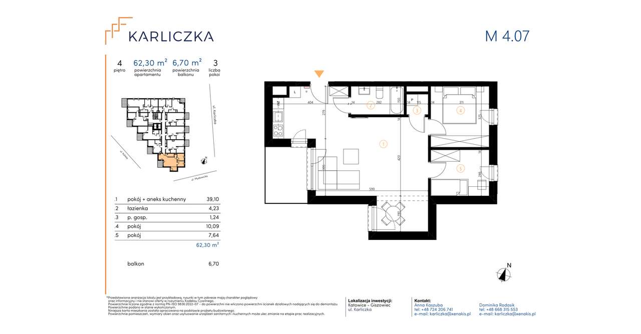 Karliczka | mieszkanie 3-pok. | A.4.07 - Pełny obrazek: 2/7