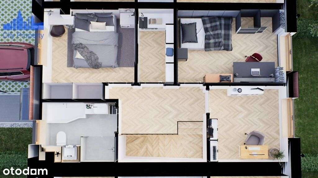 Nowoczesny segment z ogródkiem-16