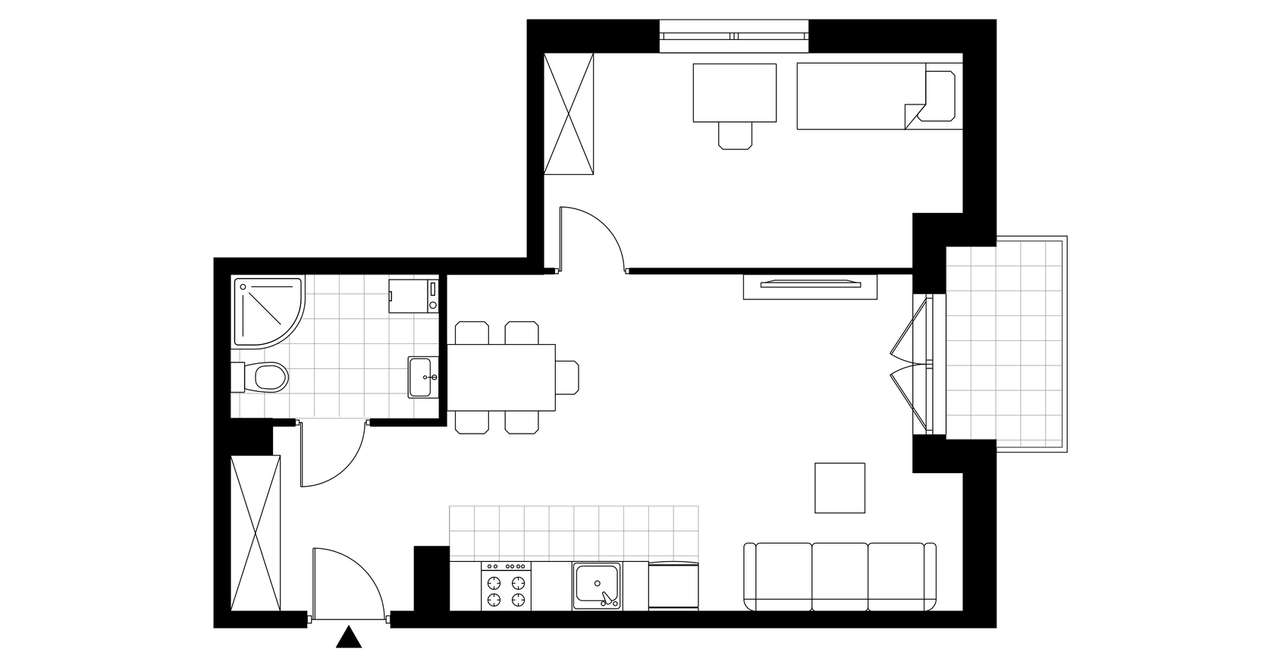 2-pokojowe mieszkanie 45m2 + balkon Bez Prowizji - Pełny obrazek: 4/9