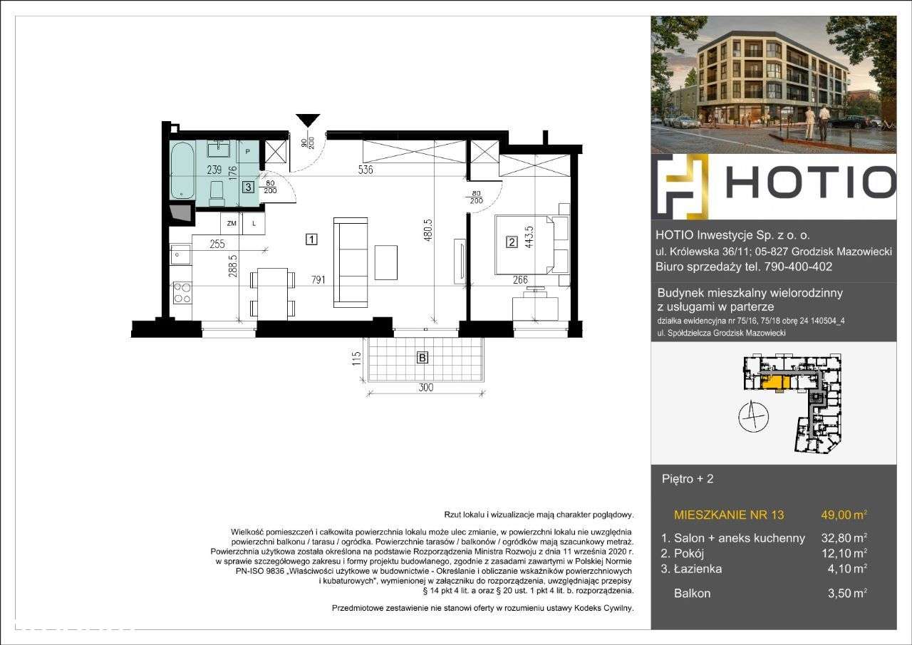 Grodzisk Maz. przy kinie - 2 pokoje M13-7