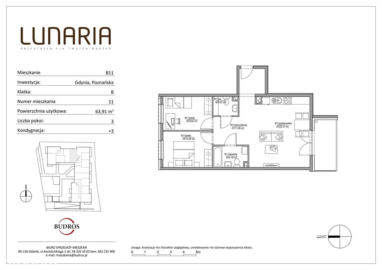 3-pokojowe mieszkanie 63m2 + balkon - Pełny obrazek: 2/9