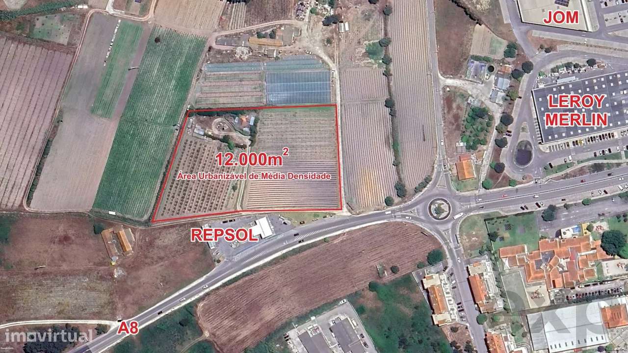 Parcela de terreno urbanizável, com 12.000m2, junto à A8/Lisboa/Leiria - Grande imagem: 2/12