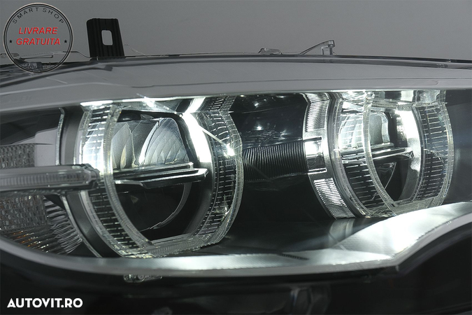 Faruri Xenon Angel Eyes 3D Dual Halo Rims LED DRL BMW X6 E71 (2008-2012)- livrare gratuita - 3