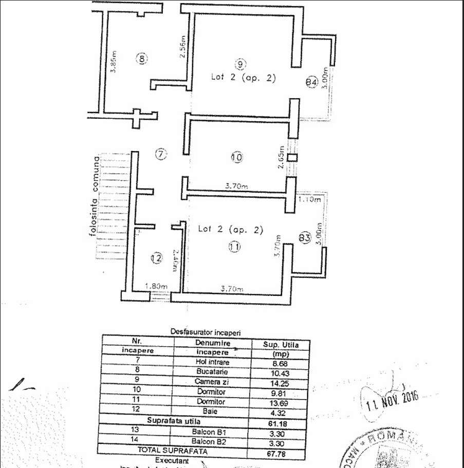 Ap 3 cam decomandat, etaj intermediar, loc parcare, capat Pacurari-1