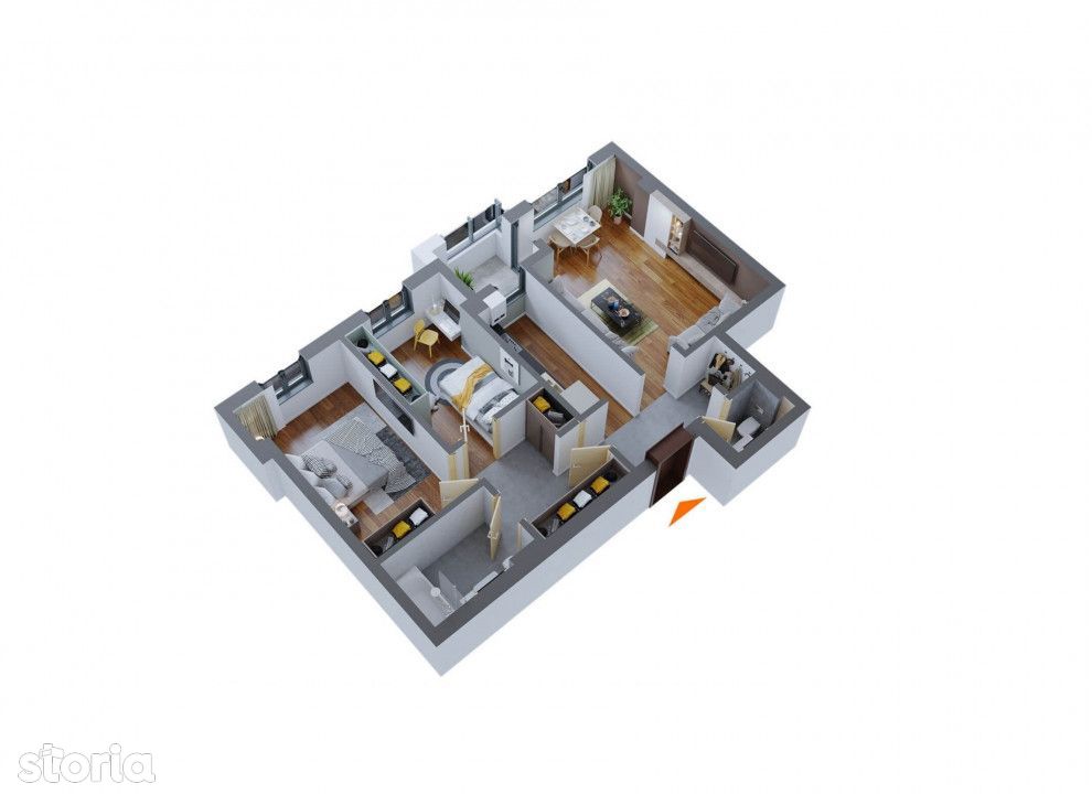 Apartament  3 camere Canta , 75 metri, etaj 2 Cod:145015