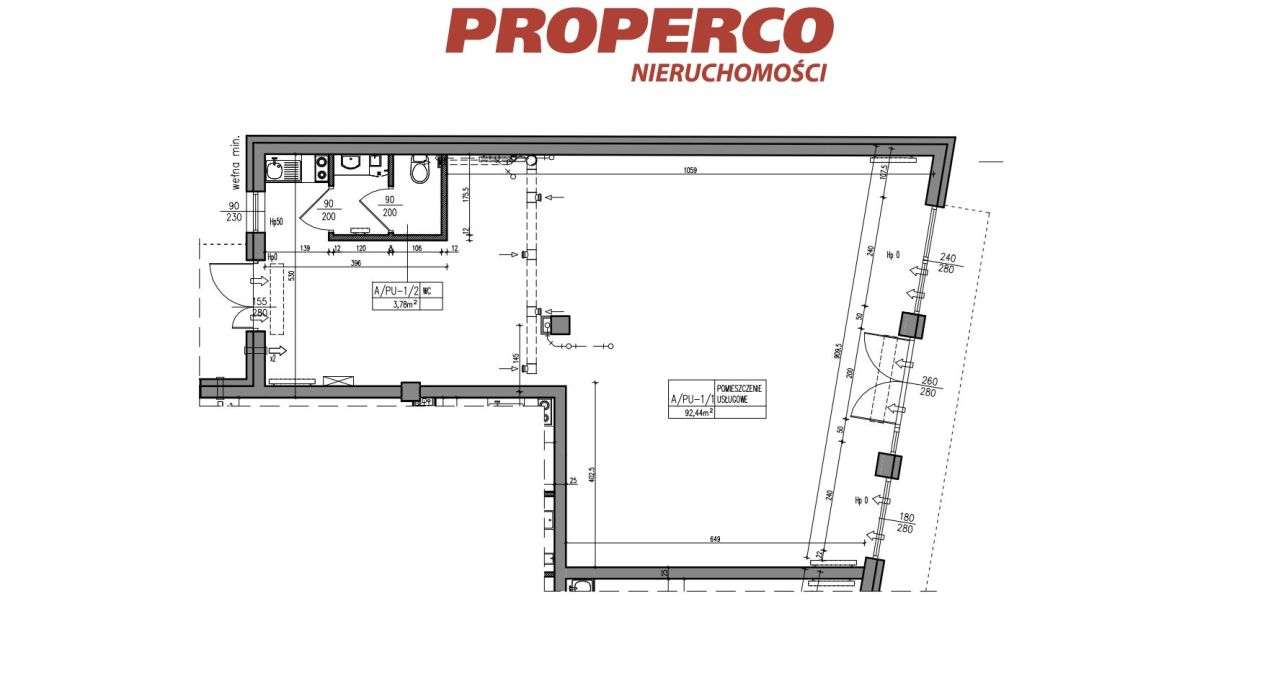 Lokal użytkowy 96,22m2, parter, ul. Klonowa-4