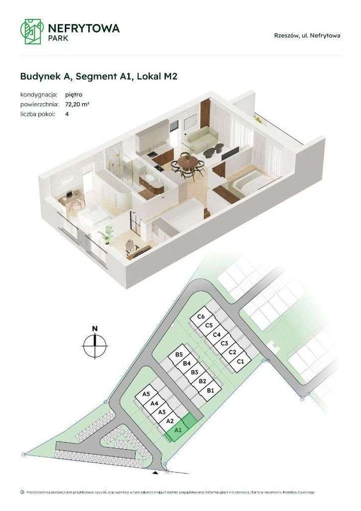 Nefrytowa Park-4 pokoje z balkonem i 2 miejscami postojowymi/Nowość - Pełny obrazek: 4/15