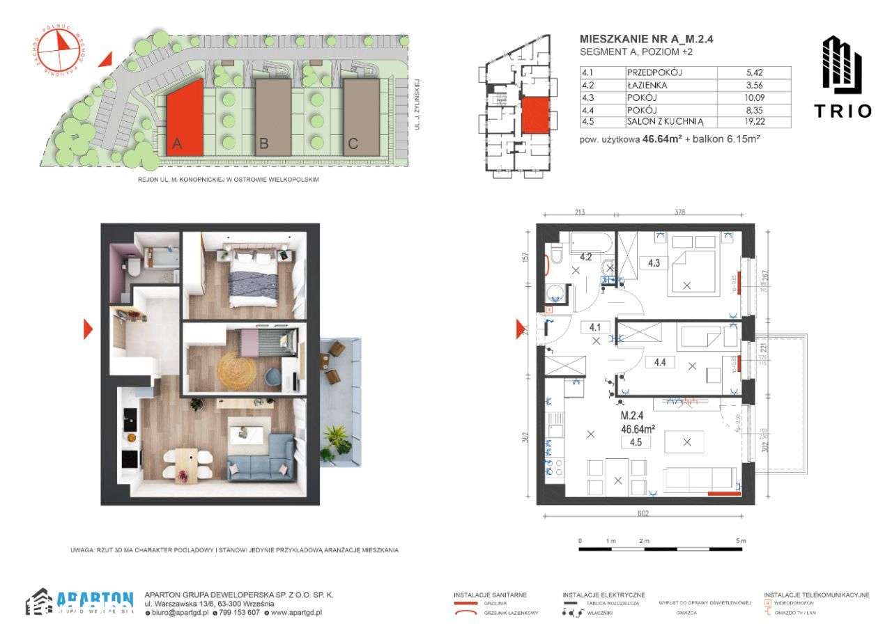 Funkconalne 3 pokojowe ze skrytką! TRIO! M2.4 - Pełny obrazek: 2/10