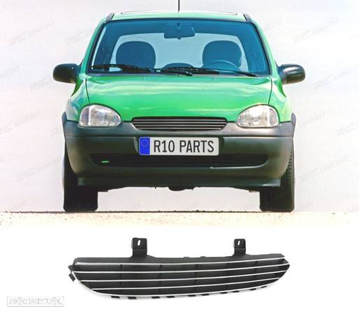 GRELHA FRONTAL PARA OPEL CORSA B 96-00 PRETO CROMADO - 1