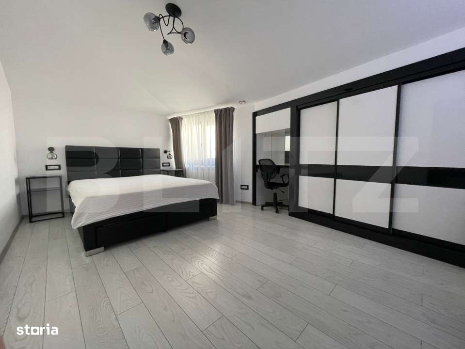 Apartament 3 camere, etaj 3+ansarda, 70mp, utilat, mobilat modern, zon - Imagine principală: 4/7