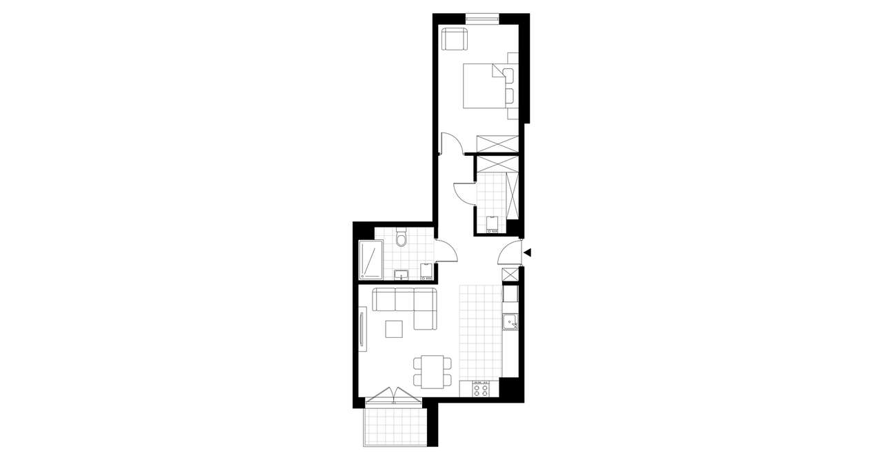 2-pokojowe mieszkanie 50m2 + balkon - Pełny obrazek: 3/8