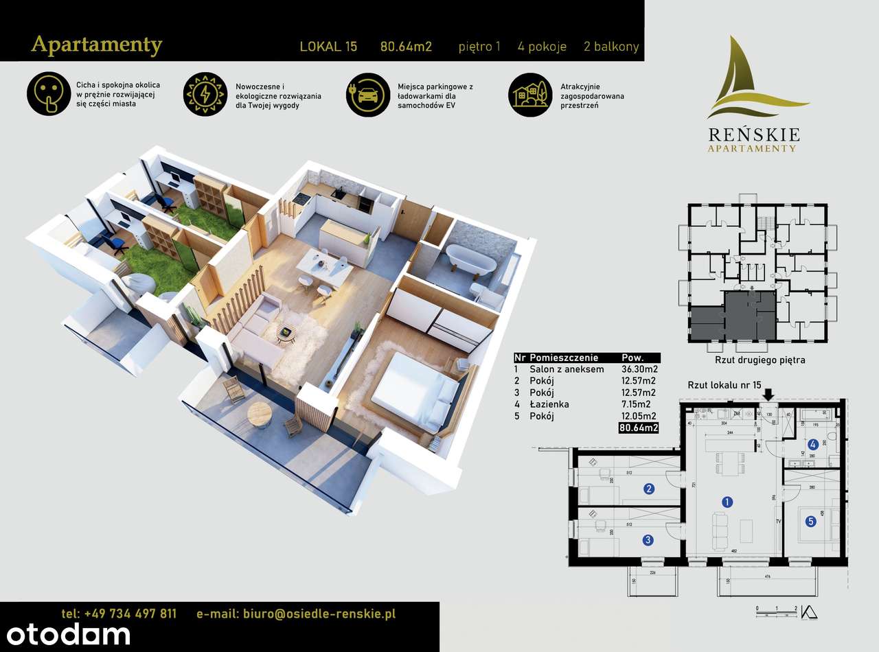 Osiedle Reńskie | mieszkanie 3-pok. | B_15 - Pełny obrazek: 2/7