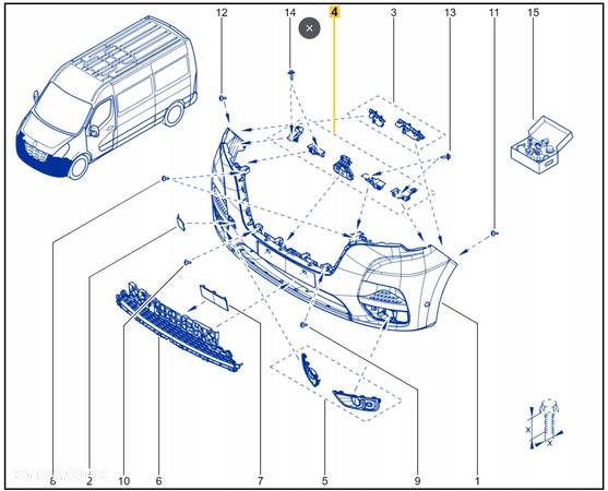 ŚLIZGI ZDERZAKA MOCOWANIE PRZÓD KOMPLET RENAULT MASTER 622900905R NOWE OE - 2