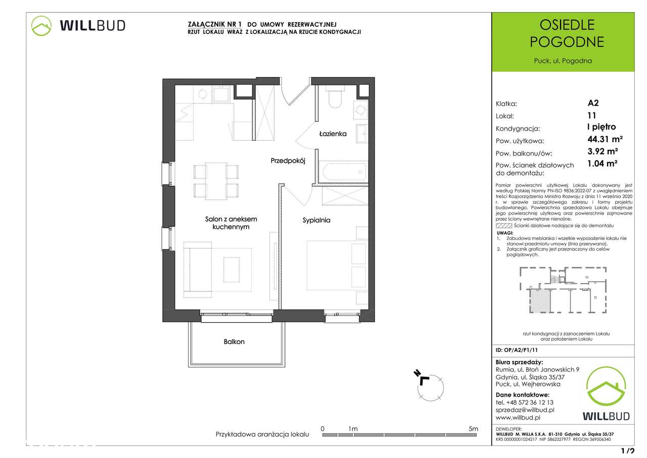 Osiedle Pogodne | mieszkanie 2-pok. | OP/A2/P1/11 - Pełny obrazek: 2/7