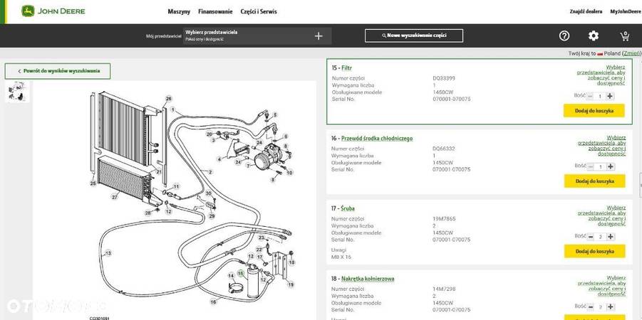 Osuszacz filtr klimatyzacji John Deere DQ33399 - 2