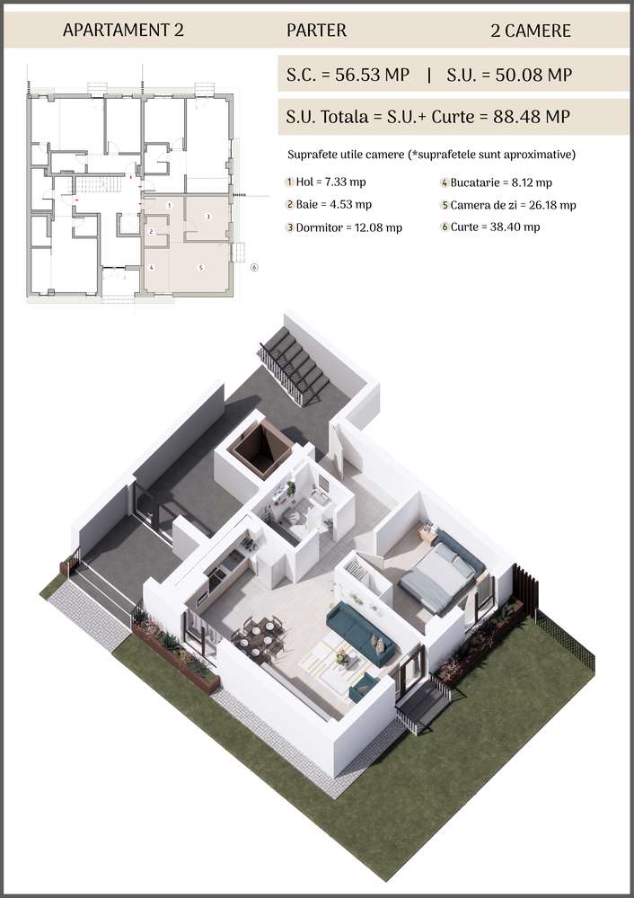 GHENCEA 2 CAMERE CU GRADINA-5