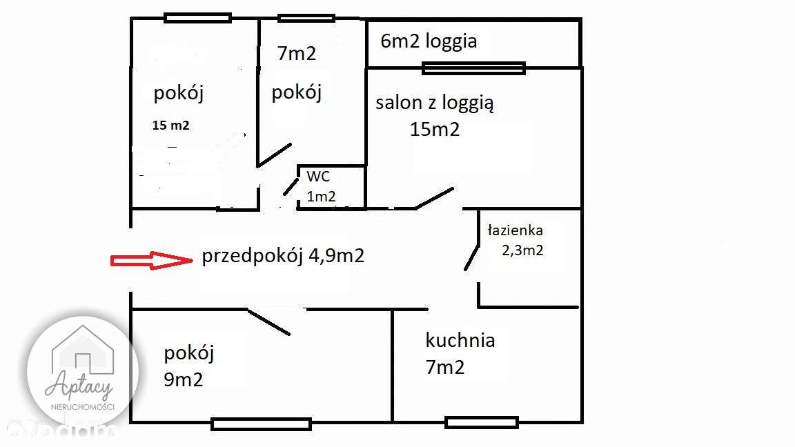 Mieszkanie 4 pokojowe oddzielna kuchnia  61,20 m2-19