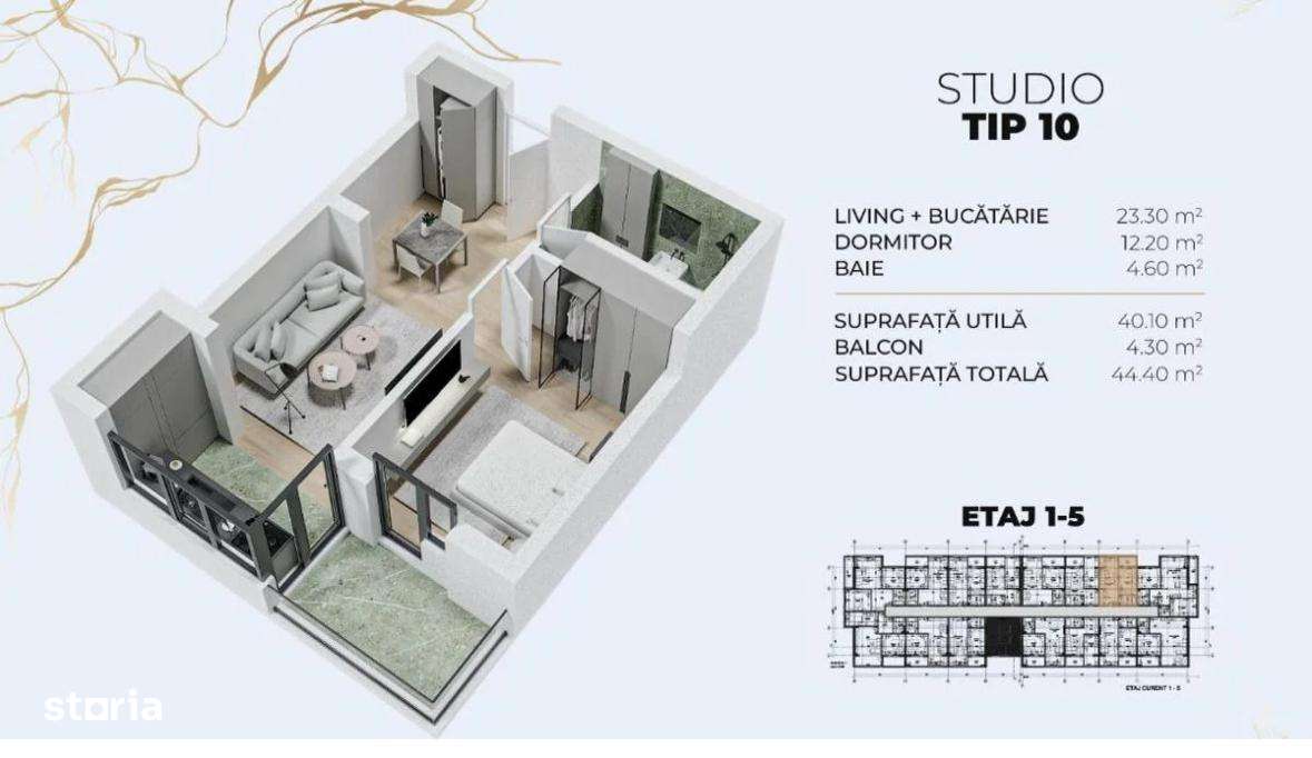 Apartament open space Popesti Leordeni strada Biruintei - Imagine principală: 5/5