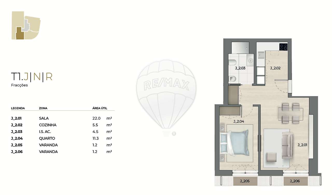 Apartamento T1 para venda - Grande imagem: 5/6