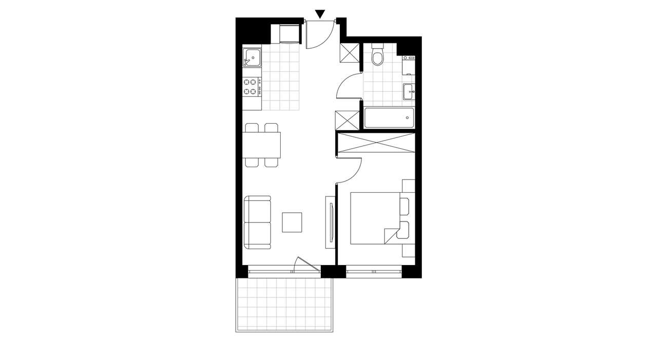 2-pokojowe mieszkanie 37m2 + loggia Bez Prowizji - Pełny obrazek: 3/8