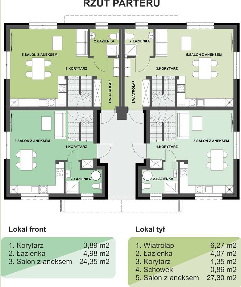 Dwupoziomowe mieszkanie z ogródkiem i 2 msc. postojowymi-6