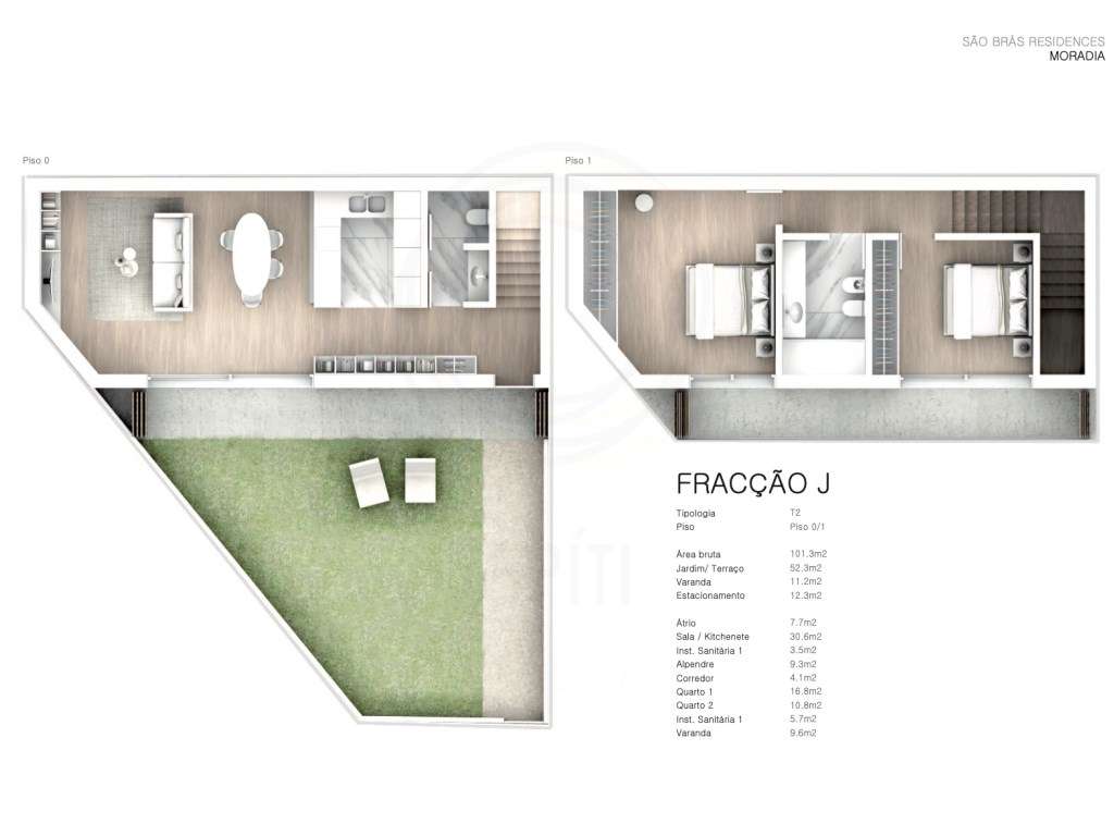 Fantástico Moradia V2 com Varanda, Jardim e 1 Lugar de Garagem no c...-8