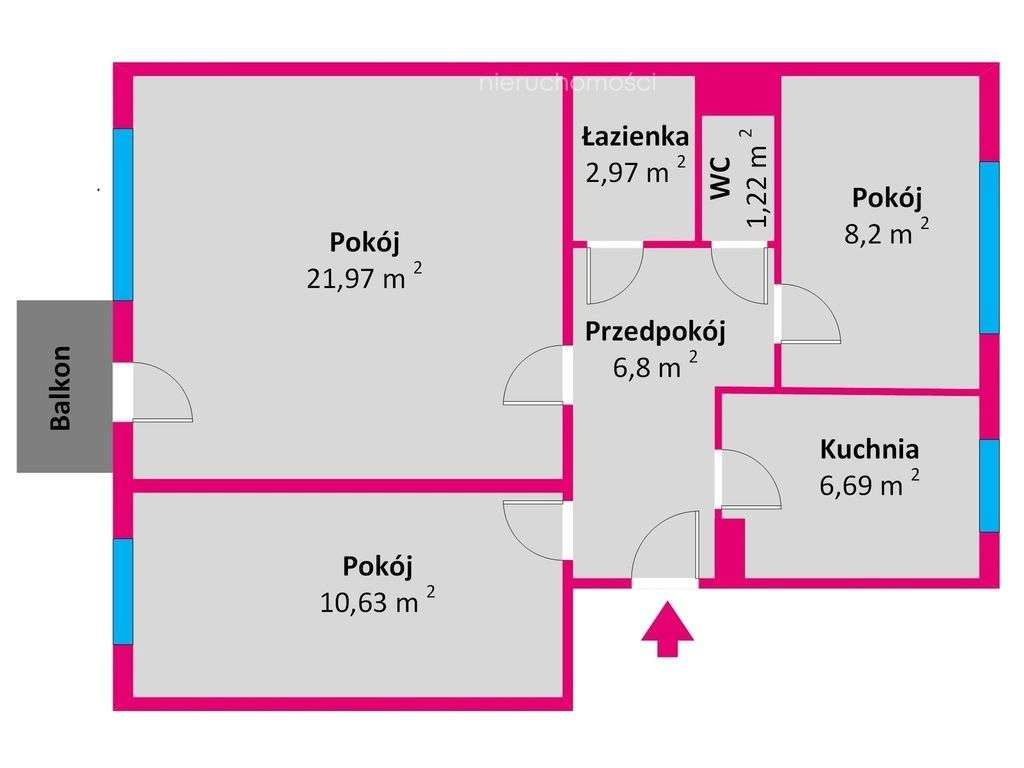 3 pokoje, parter – ul. Brydaka, 58,5 m² Rzeszów-5