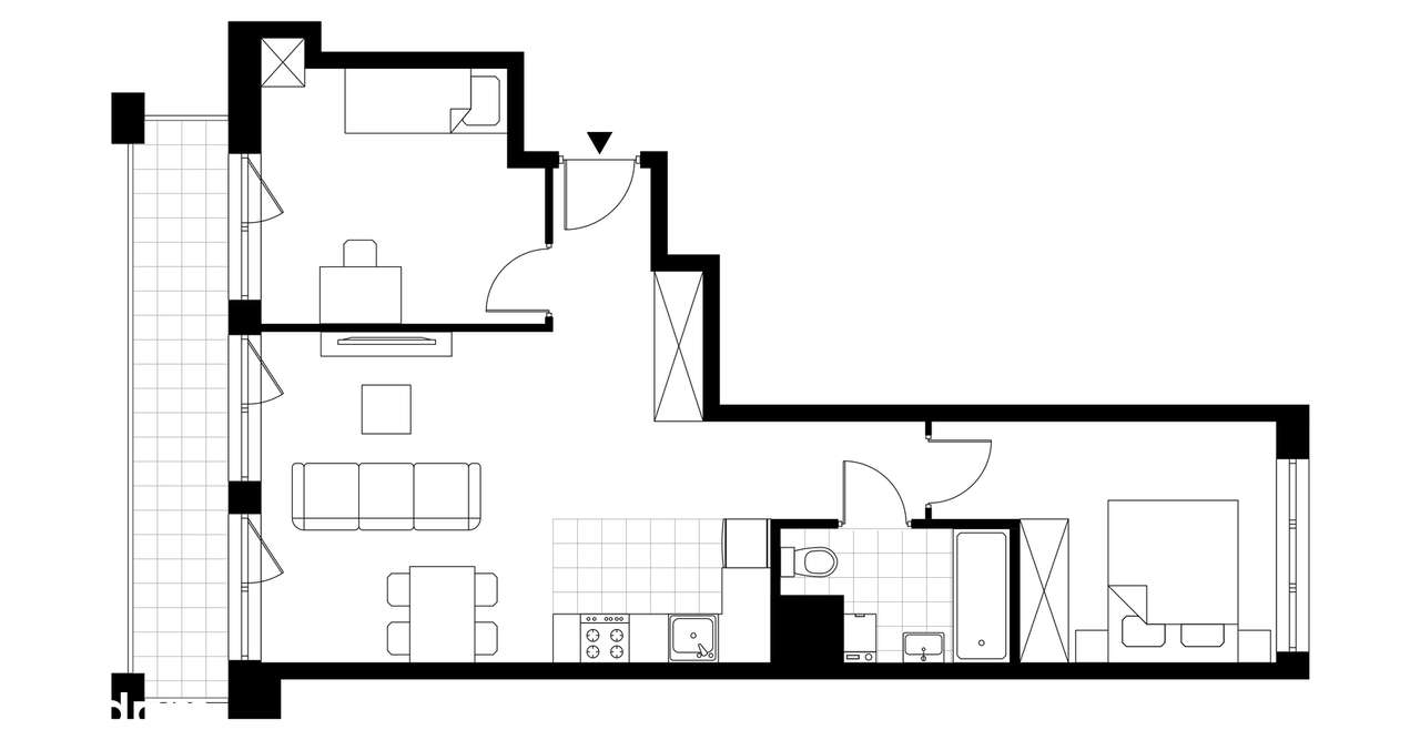 3-pokojowe mieszkanie 57m2 + loggia Bezpośrednio - Pełny obrazek: 4/9