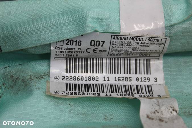 MERCEDES S-KLASA W222 AIRBAG KURTYNA POWIETRZNA LEWA A2228601802 - 2