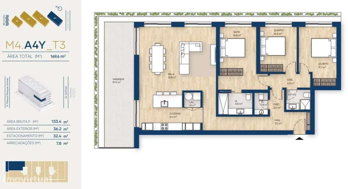 Apartamento T3 | Canidelo, V.N.Gaia - Grande imagem: 2/40