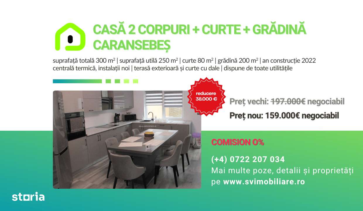 Comision 0 - Casa renovata cu 2 corpuri si gradina in Caransebes-0