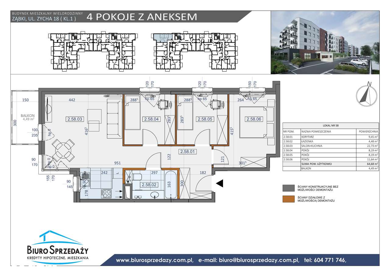 KOMPAKTOWE 4 POKOJE Z BALKONEM -DLA RODZINY BY ŻYŁO SIĘ WYGODNIEJ - Widok 2