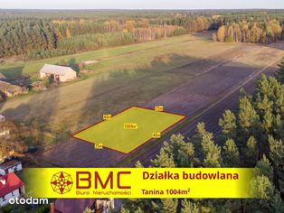 Działka budowlana Budowlano rolna Tanina 1004m2